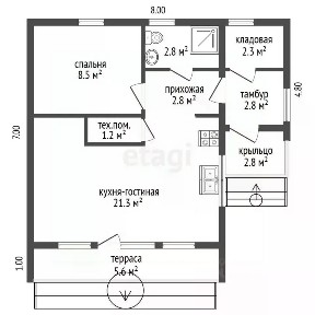 Продается 2-этажный дом, 91 м²