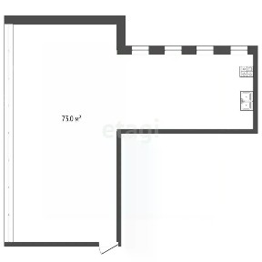 Продается студия, 73 м²
