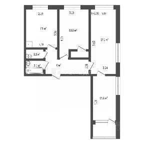 Продается 3-комн. квартира, 62,3 м²