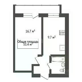 Продается 1-комн. квартира, 33,4 м²