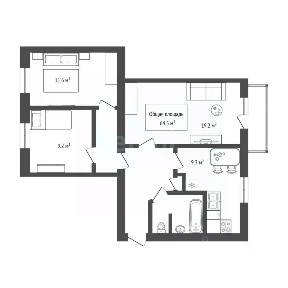 Продается 3-комн. квартира, 64,5 м²