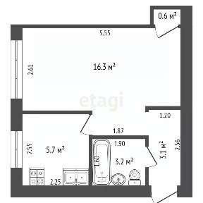 Продается 1-комн. квартира, 28,9 м²