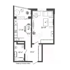 Продается 1-комн. квартира, 46,8 м²