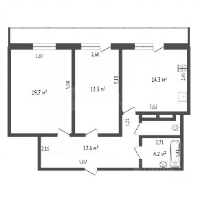 Продается 2-комн. квартира, 66,8 м²