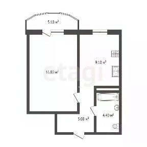 Продается 1-комн. квартира, 35,3 м²