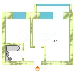 Продается 1-комн. квартира, 31,9 м²