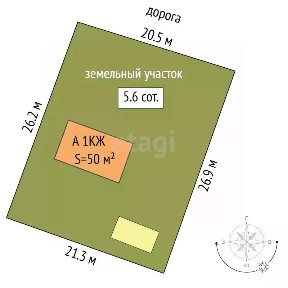 Продается 1-этажный дом, 50 м²