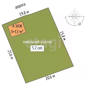 Продается 1-этажный дом, 12 м²