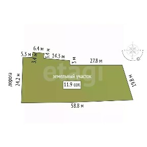 Продается участок, 11,95 сот.