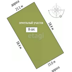 Продается участок, 8 сот.