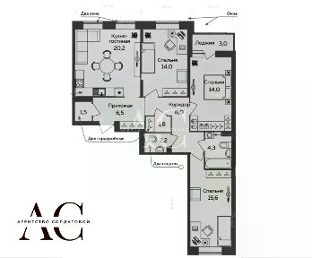 Продается 3-комн. квартира, 86,7 м²