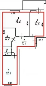 Продается 2-комн. квартира, 55,2 м²