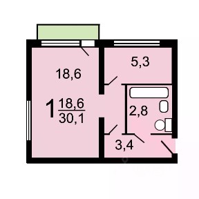 Продается 1-комн. квартира, 29,7 м²