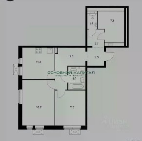 Продается 2-комн. квартира, 67 м²