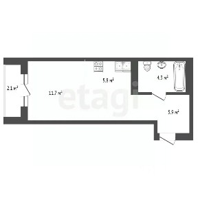 Продается студия, 29,8 м²