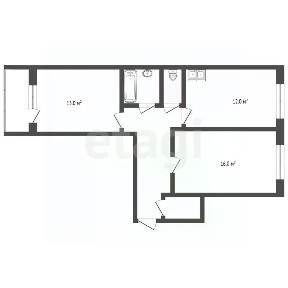Продается 2-комн. квартира, 55,1 м²