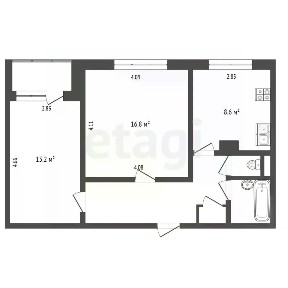 Продается 2-комн. квартира, 52,1 м²