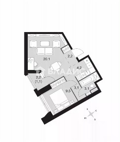 Продается 2-комн. квартира, 43,3 м²
