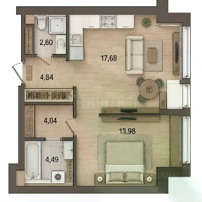 Продается 1-комн. квартира, 46,6 м²