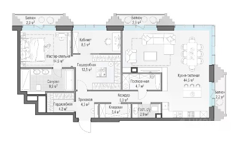 Продается 2-комн. квартира, 117 м²