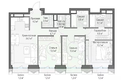 Продается 3-комн. квартира, 100 м²