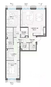 Продается 3-комн. квартира, 114 м²