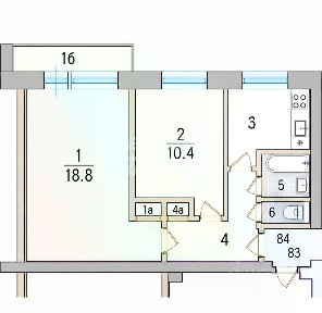 Продается 2-комн. квартира, 44,3 м²