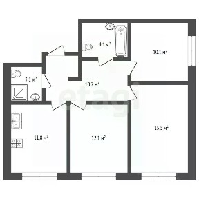 Продается 3-комн. квартира, 66,5 м²