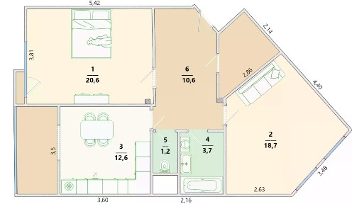 Продается 2-комн. квартира, 72 м²