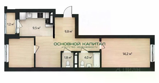 Продается 2-комн. квартира, 55,7 м²