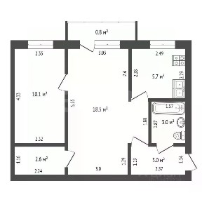 Продается 2-комн. квартира, 42,9 м²