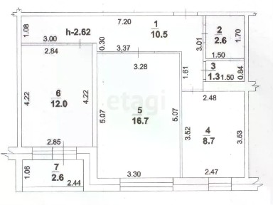 Продается 2-комн. квартира, 51,8 м²