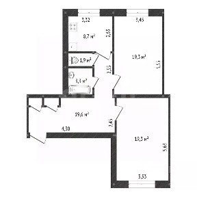 Продается 2-комн. квартира, 72,1 м²