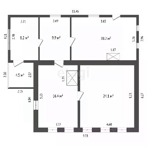 Продается 1-этажный дом, 79 м²