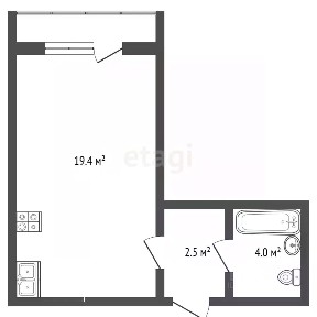 Продается студия, 25,4 м²