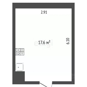 Продается апартаменты-студия, 17,6 м²