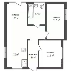 Продается 3-комн. квартира, 55,5 м²