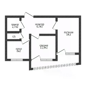 Продается 2-комн. квартира, 46,1 м²