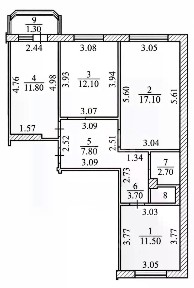 Продается 3-комн. квартира, 67,8 м²
