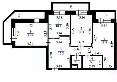 Продается 3-комн. квартира, 83 м²