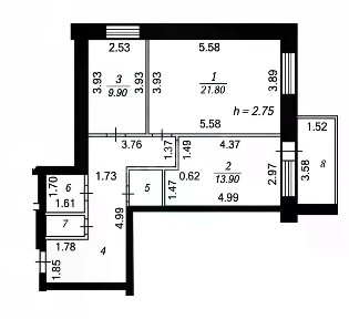Продается 2-комн. квартира, 68,7 м²