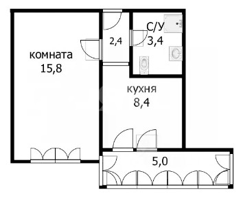 Продаются 1-комн. апартаменты, 35,6 м²