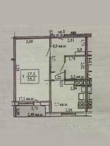 Продается 1-комн. квартира, 35,2 м²