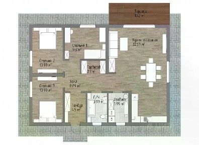 Продается 1-этажный дом, 91 м²