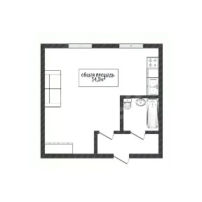 Продается студия, 34,8 м²
