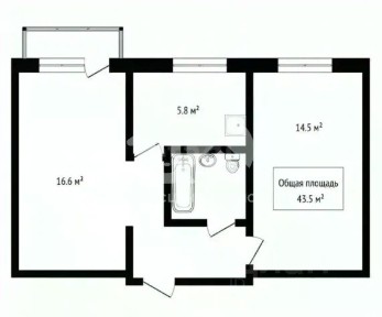Продается 2-комн. квартира, 43,5 м²