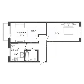 Продается 2-комн. квартира, 44,7 м²