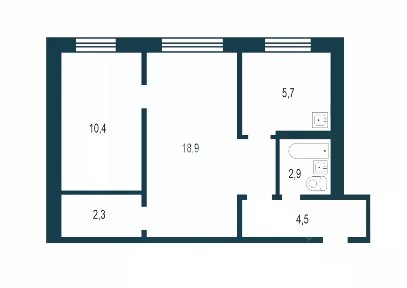 Продается 2-комн. квартира, 45,7 м²