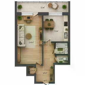 Продается 1-комн. квартира, 38,1 м²
