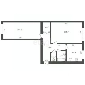 Продается 2-комн. квартира, 45,4 м²